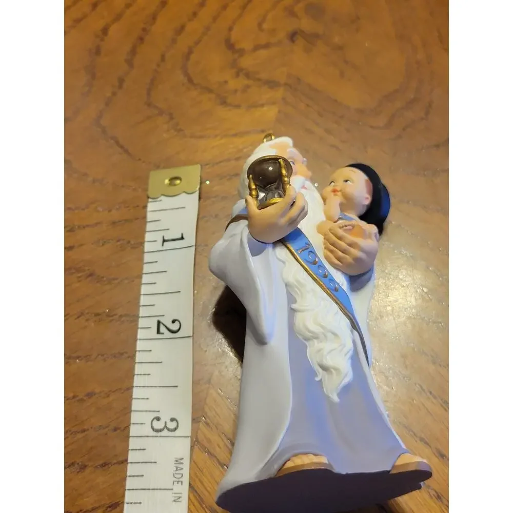 Vtg Hallmark Keepsake Father Time 1999‎ Welcome 2000 Holiday Christmas Ornament